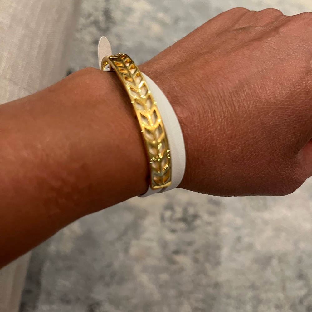 Stella and dot white leather bracelet